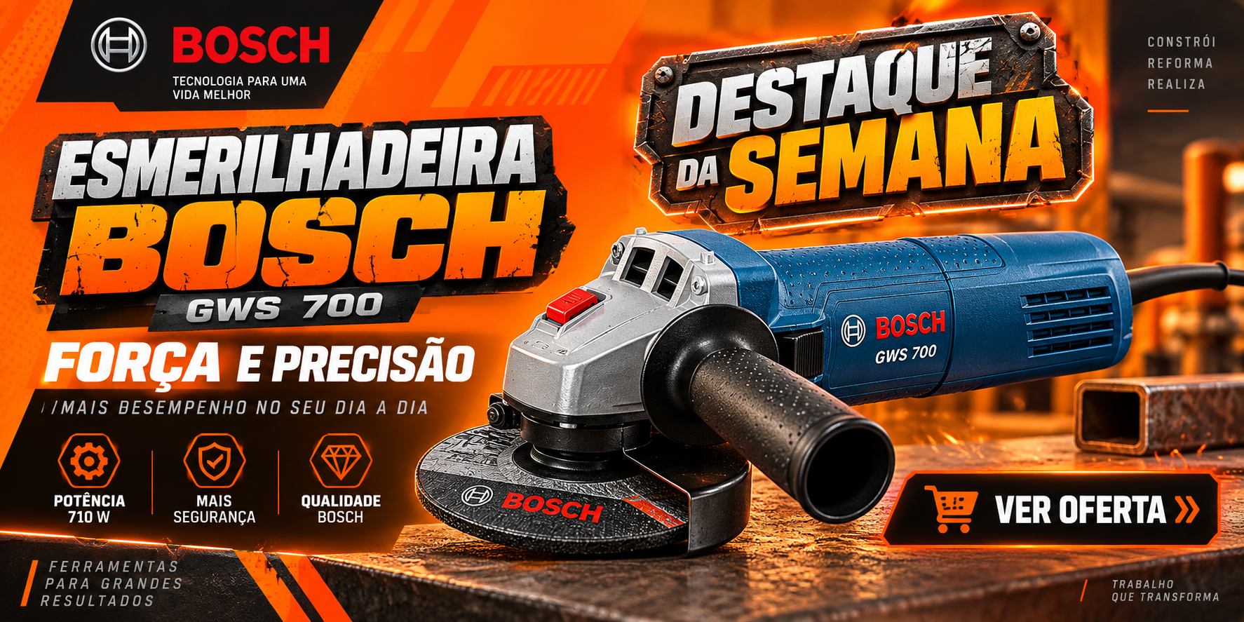 Esmerilhadeira Bosch GWS 700 — Destaque da semana