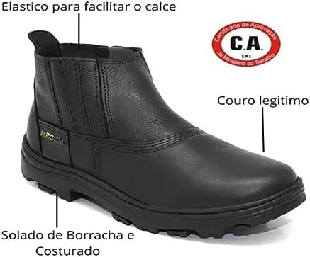 Bota / Botina de Couro Masculina para Trabalho — EPI com CA — imagem 2