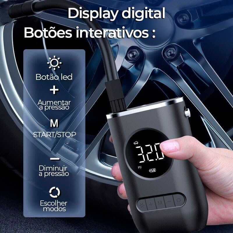 Mini Compressor de Ar Digital Portátil USB — imagem 5