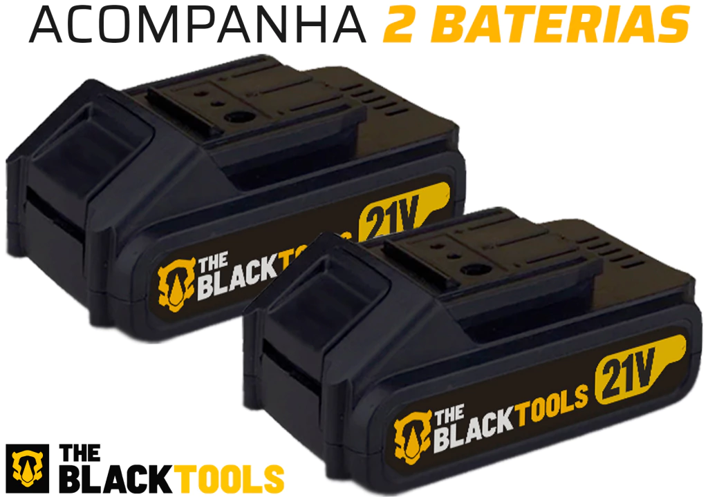 Parafusadeira / Furadeira The Black Tools TB-21PZ 21V com 2 baterias e maleta — imagem 5